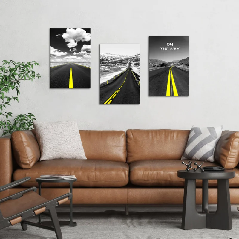 Travel Landscape Canvas Painting Black and White Yellow Road Nordic Poster Print Wall Art Picture Modern Living Room Decor
Travel Landscape Canvas Painting Black and White Yellow Road Nordic Poster Print Wall Art Picture Modern Living Room Decor