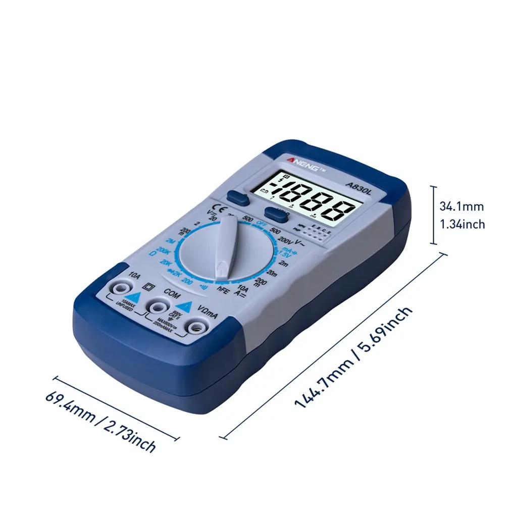 A830L Multi Function Universal Meter Practical Household Electrical Instrument With High Definition LCD
A830L Multi Function Universal Meter Practical Household Electrical Instrument With High Definition LCD
