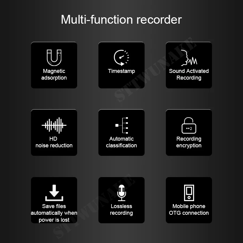 STTWUNAKE voice recorder mini recording dictaphone digital micro audio record sound flash drive usb secret
STTWUNAKE voice recorder mini recording dictaphone digital micro audio record sound flash drive usb secret
