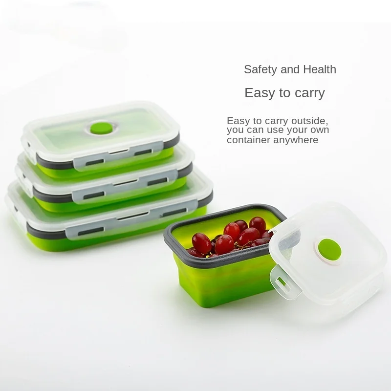 Food grade silicone material folding lunch box Folding silicone lunch box Microwave lunch box Portable plastic lunch box
Food grade silicone material folding lunch box Folding silicone lunch box Microwave lunch box Portable plastic lunch box
