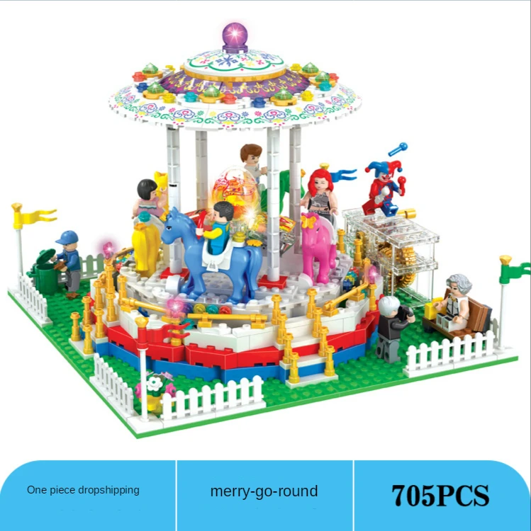 Carousel KID's assembled building block toy with luminous parts City Modern Paradise Street View series assembled.Building block
Carousel KID's assembled building block toy with luminous parts City Modern Paradise Street View series assembled.Building block