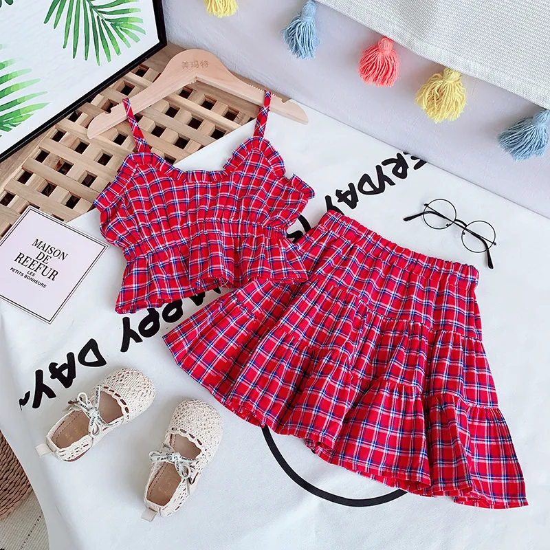2021 Summer Kids Clothes Girls Lattice Baby Clothes Sets Skirt And Tops Sling 2pcs Toddler Girls Outfits For Baby Tracksuit Suit
2021 Summer Kids Clothes Girls Lattice Baby Clothes Sets Skirt And Tops Sling 2pcs Toddler Girls Outfits For Baby Tracksuit Suit