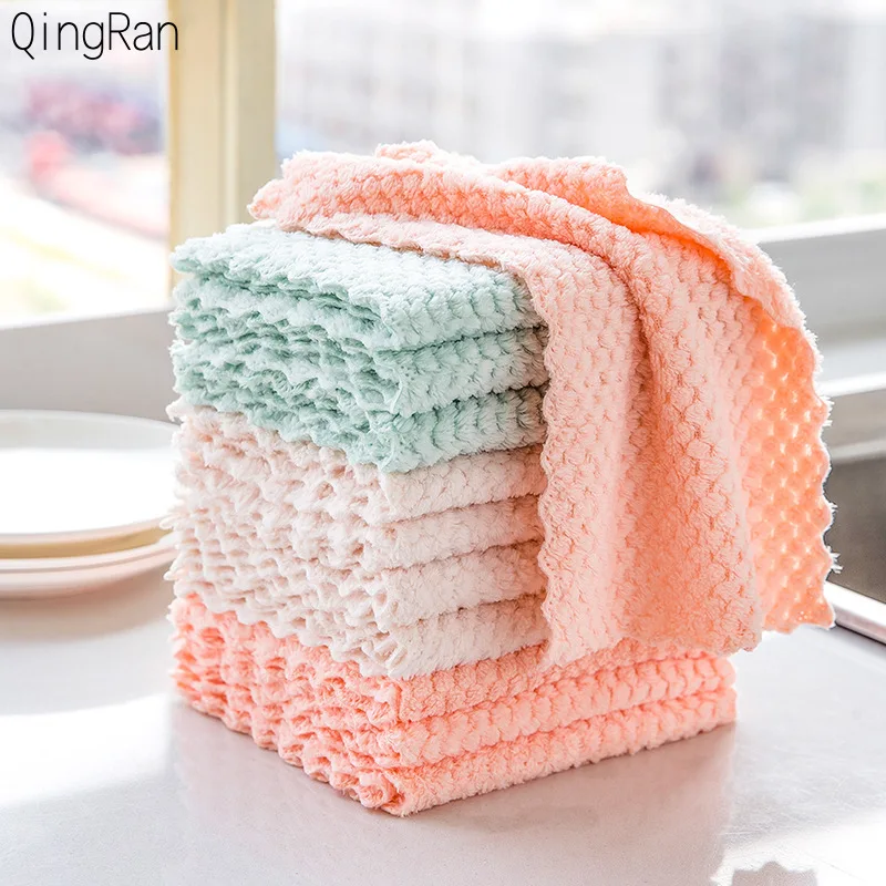 Kitchen Daily Dish Towel Double-layer Absorbent Microfiber Kitchen Dish Cloth Non-stick Oil Household Cleaning Wiping Towel Tool
Kitchen Daily Dish Towel Double-layer Absorbent Microfiber Kitchen Dish Cloth Non-stick Oil Household Cleaning Wiping Towel Tool