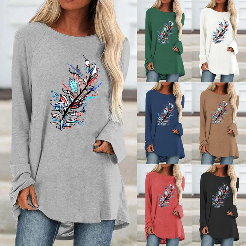 Autumn and Winte Fashion Printing Graphic Round Neck Pullover Loose Shirt Casual Shirt Long Sleeve Women Clothing Tops
Autumn and Winte Fashion Printing Graphic Round Neck Pullover Loose Shirt Casual Shirt Long Sleeve Women Clothing Tops