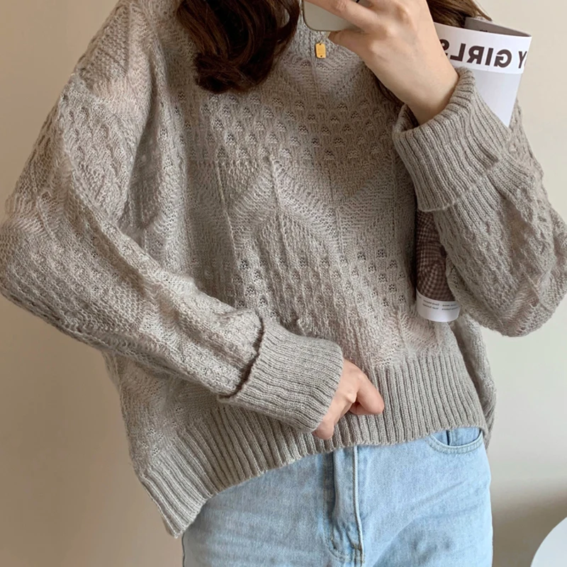 Autumn Sweaters O-Neck Bat Type Hollow 2020 Women Sweaters Long Sleeves Fashion Knitted Elegant Female Sweaters
Autumn Sweaters O-Neck Bat Type Hollow 2020 Women Sweaters Long Sleeves Fashion Knitted Elegant Female Sweaters