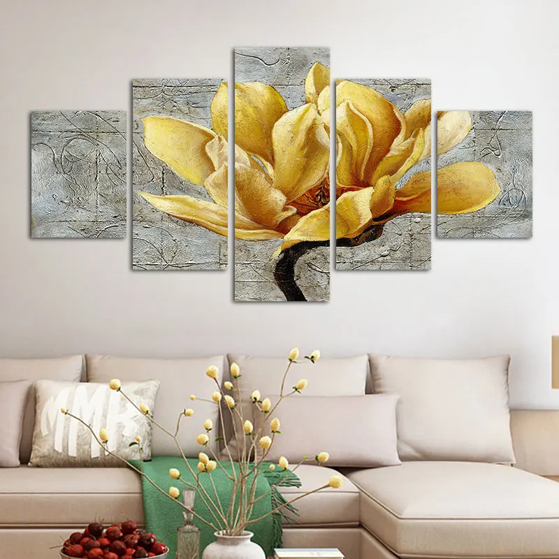 5 Piece Canvas Wall Arts Abstract Modular Yellow Flowers Poster Living Room Modern Painting Prints Bedroom HD Home Decoration
5 Piece Canvas Wall Arts Abstract Modular Yellow Flowers Poster Living Room Modern Painting Prints Bedroom HD Home Decoration