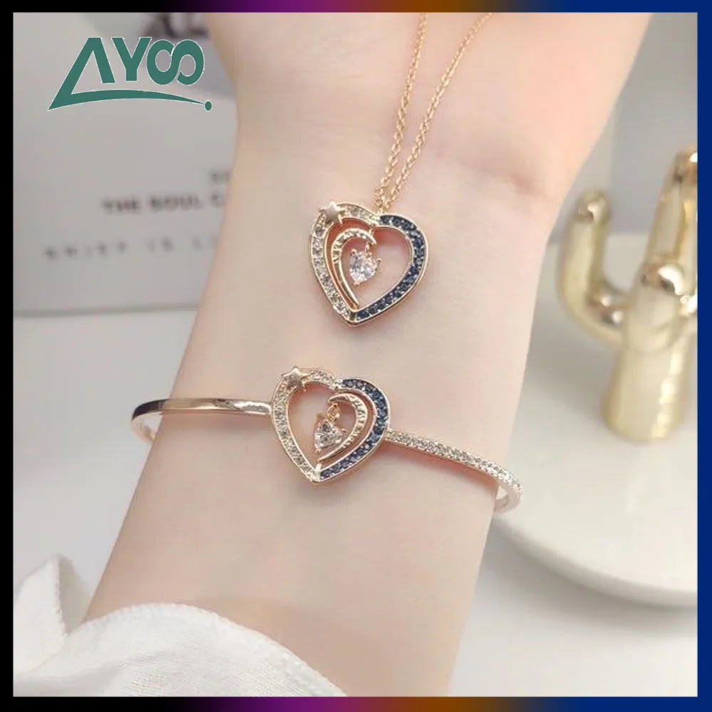 Fashion Jewelry High Quality SWA Heart Logo Simple Modern Ladies Pendant Necklace Bracelet Earring Set Romantic Gift Jewelry
Fashion Jewelry High Quality SWA Heart Logo Simple Modern Ladies Pendant Necklace Bracelet Earring Set Romantic Gift Jewelry
