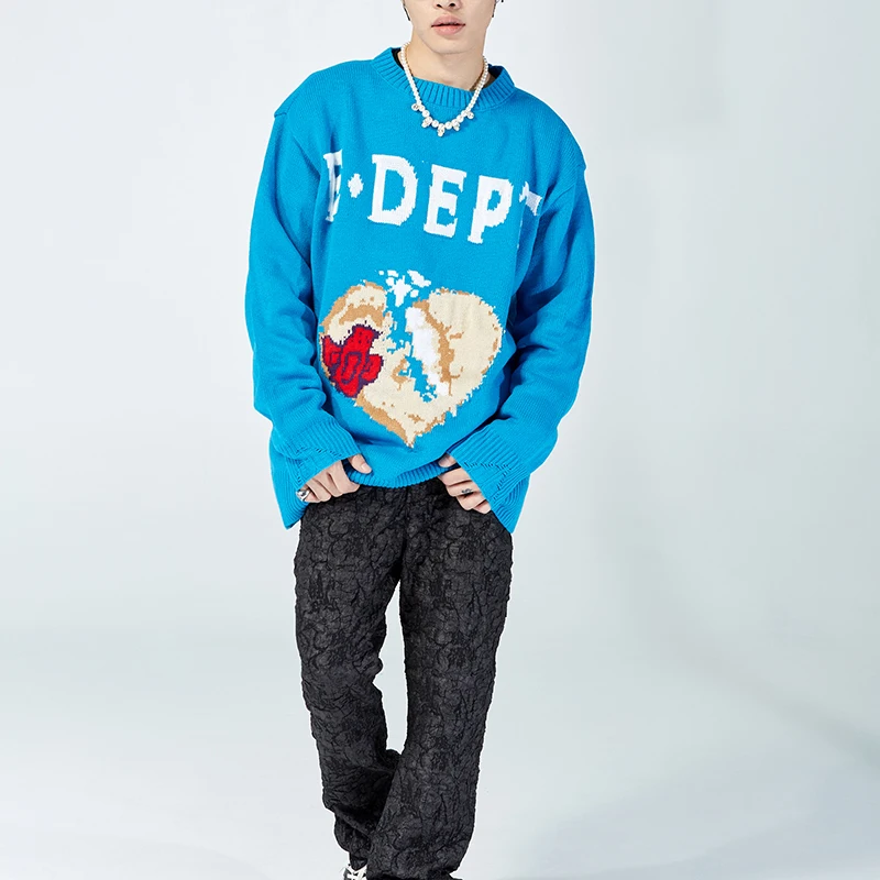 Heart Break Letter Sew Patchwork Streetwear Casual Mens and Womens Sweaters Autumn Oversize Pullover Loose Retro Tops
Heart Break Letter Sew Patchwork Streetwear Casual Mens and Womens Sweaters Autumn Oversize Pullover Loose Retro Tops