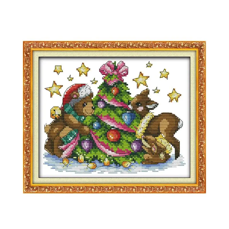 Teddy in Christmas cross stitch kit cartoon 14ct 11ct count print canvas stitches embroidery DIY handmade needlework plus
Teddy in Christmas cross stitch kit cartoon 14ct 11ct count print canvas stitches embroidery DIY handmade needlework plus