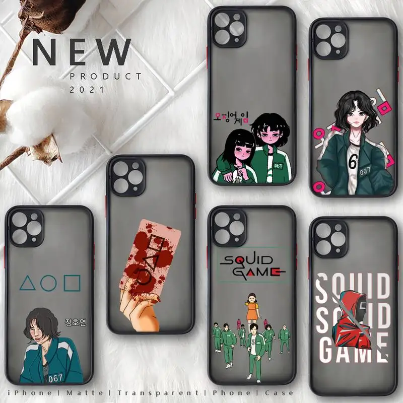 squid game Phone Case For iphone 12 11 8 7 plus mini x xs xr pro max matte transparent cover
squid game Phone Case For iphone 12 11 8 7 plus mini x xs xr pro max matte transparent cover
