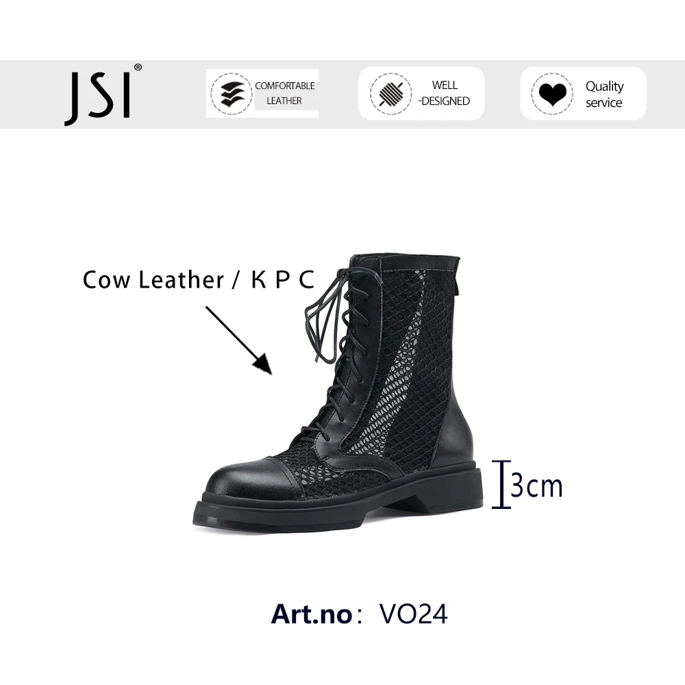 JSI Ankle Summer Boots Women Square Heel Round Toe Leisure Style Basic New Fashion Genuine Leather Lace-up Breathable Shoes VO24
JSI Ankle Summer Boots Women Square Heel Round Toe Leisure Style Basic New Fashion Genuine Leather Lace-up Breathable Shoes VO24