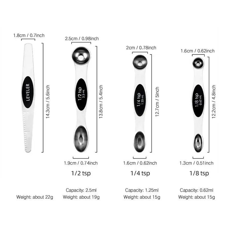 Double Head Measuring Spoon Safe Magnetic Measurement Teaspoon Anti-Rust Tablespoon For Kitchen Dry And Liquid Ingredients
Double Head Measuring Spoon Safe Magnetic Measurement Teaspoon Anti-Rust Tablespoon For Kitchen Dry And Liquid Ingredients