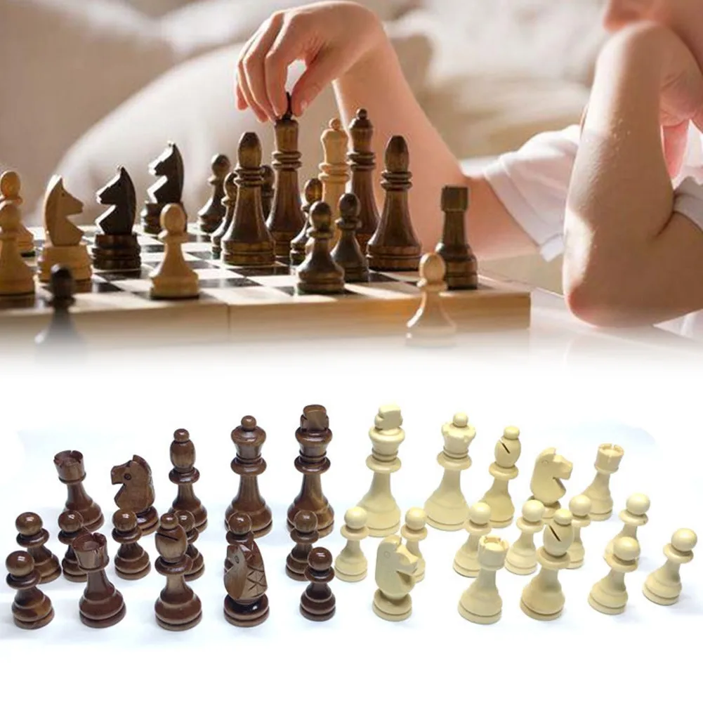 32pcs Wooden Carved Chess Pieces Hand Crafted Set 65mm King Size Toys Children Birthdays Christmas Gift Chess Games Accessories
32pcs Wooden Carved Chess Pieces Hand Crafted Set 65mm King Size Toys Children Birthdays Christmas Gift Chess Games Accessories