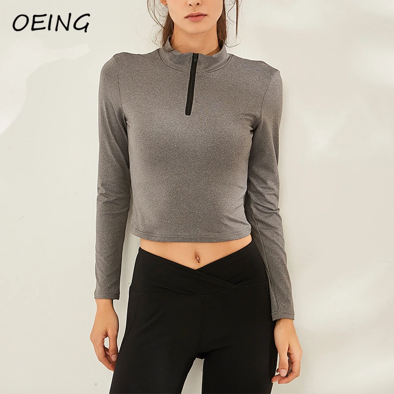 Женские Бесшовные укороченные топы с длинным рукавом для йоги, тренажерного зала, сетчатые дышащие спортивные рубашки на молнии для бега и ... 
Женские Бесшовные укороченные топы с длинным рукавом для йоги, тренажерного зала, сетчатые дышащие спортивные рубашки на молнии для бега и ...