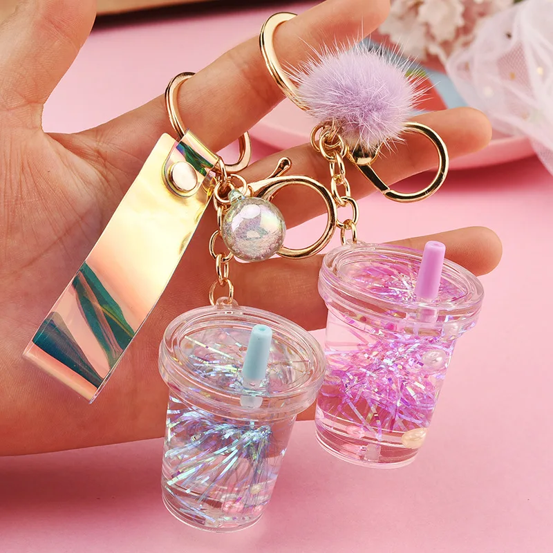 Creative Acrylic Liquid Quicksand Cup Keychain Fashion Plush Bead Car Key Accessories Leather Cord Keychain Key Ring Jewelry
Creative Acrylic Liquid Quicksand Cup Keychain Fashion Plush Bead Car Key Accessories Leather Cord Keychain Key Ring Jewelry