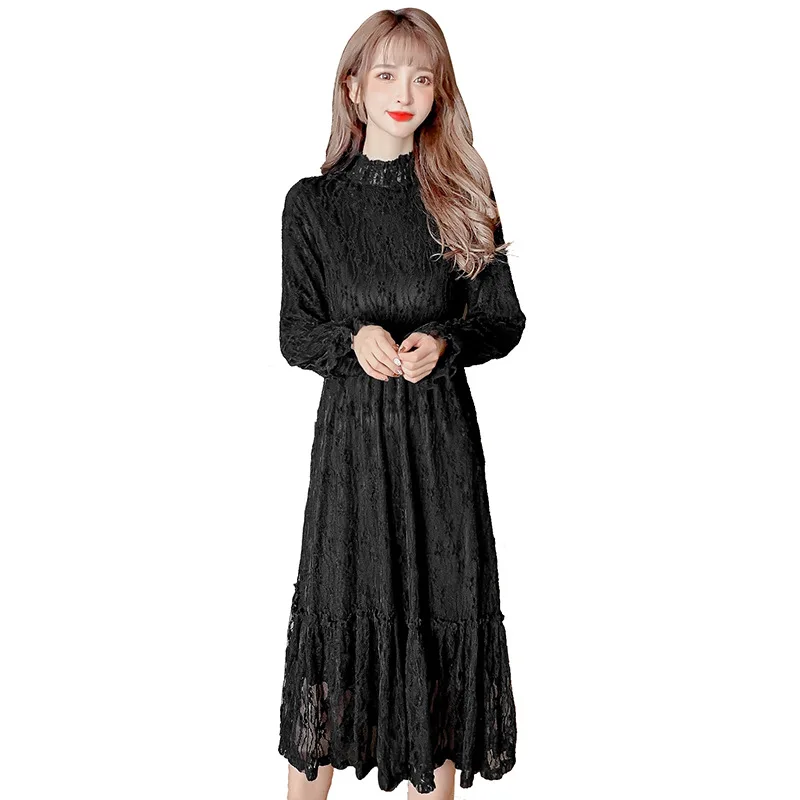 Full Sleeve Women dress New Spring Lace Dresses White Pink Apricot 
Full Sleeve Women dress New Spring Lace Dresses White Pink Apricot