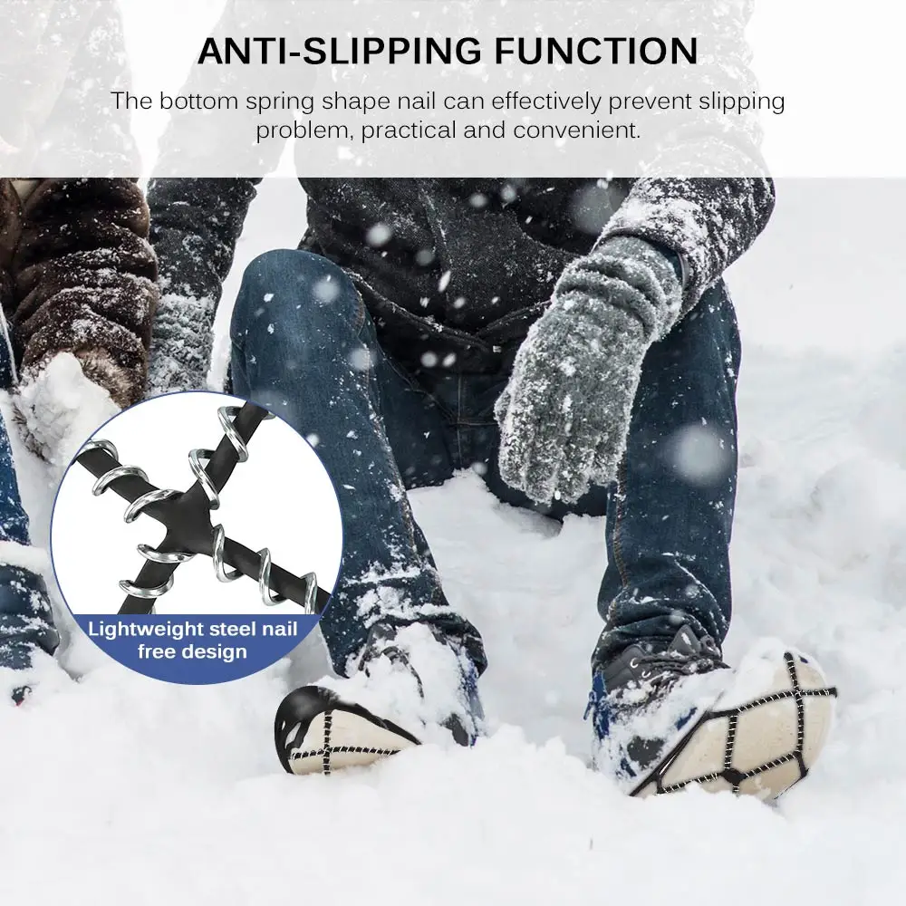 1 Pair Spring Ice Claws Outdoor Non-slip Snow Ski Climbing Shoe Cover Grips Cleat Universal Stainless Steel and Silicone
1 Pair Spring Ice Claws Outdoor Non-slip Snow Ski Climbing Shoe Cover Grips Cleat Universal Stainless Steel and Silicone