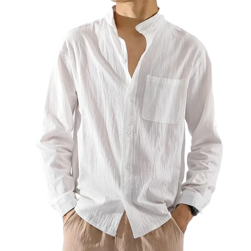Men's Loose Harajuku Cotton Linen Shirt Long Sleeve Black White Shirt Mens Stylish Spring Plus Size Shirts Camisas de hombre 
Men's Loose Harajuku Cotton Linen Shirt Long Sleeve Black White Shirt Mens Stylish Spring Plus Size Shirts Camisas de hombre