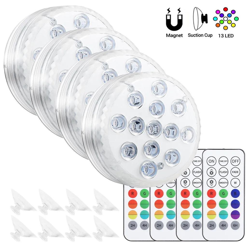 13 Цветов Rgb Led Погружной подводный Пруд пульт дистанционного управления светом