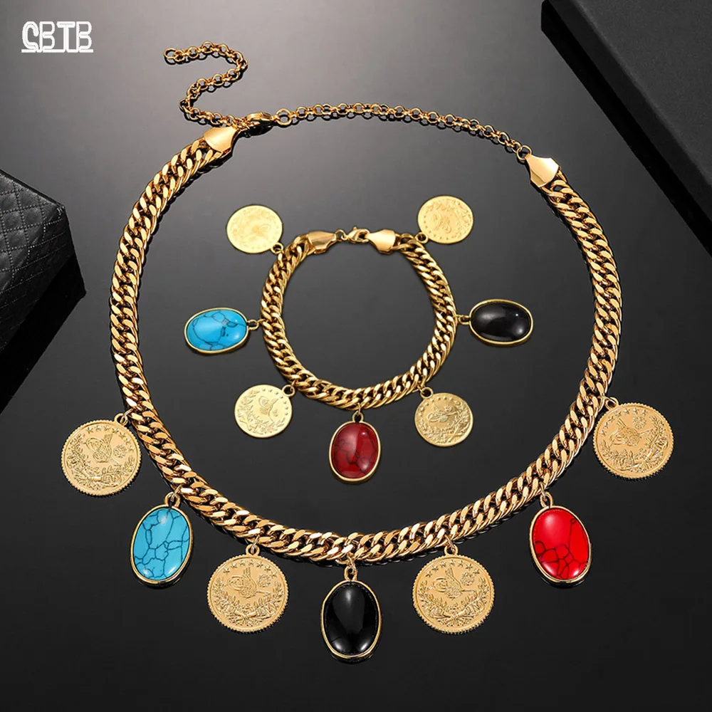 Turkish Coin Woman Gold Fashion Charm Pendant Bracelet Necklace Muslim Islam Lucky Colorful Stone Set Ornament Gift Wholesale
Turkish Coin Woman Gold Fashion Charm Pendant Bracelet Necklace Muslim Islam Lucky Colorful Stone Set Ornament Gift Wholesale