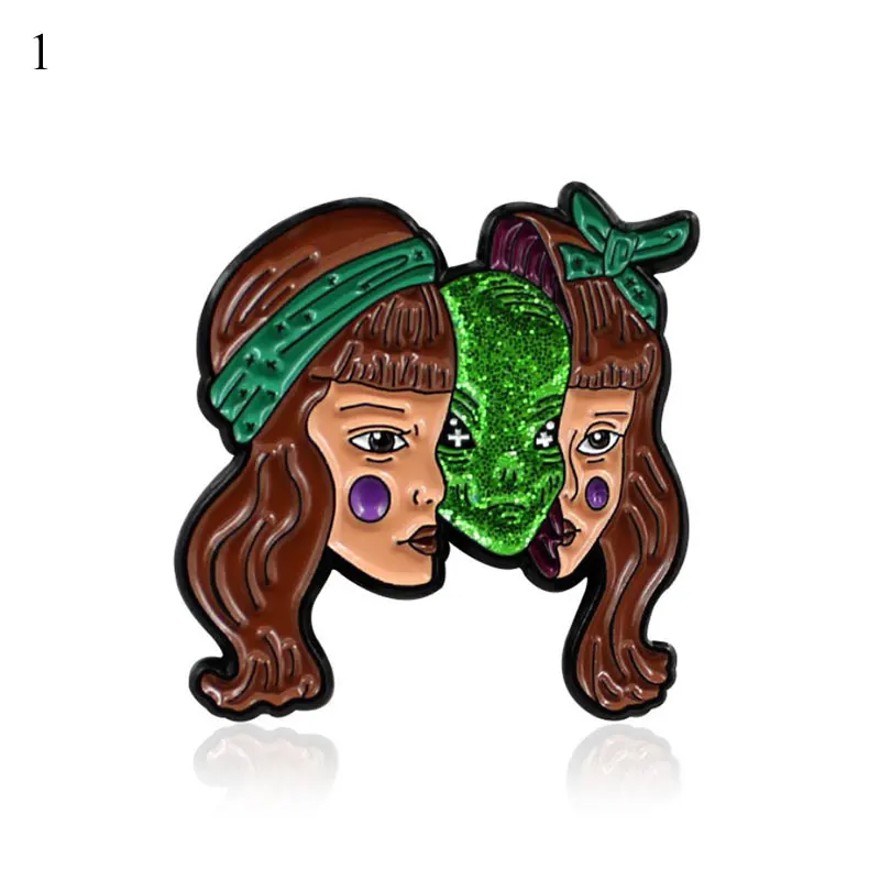 Bow Hairband Girl Head Skull Green Alien Brooch Horror Glitter Mask Monster Enamel Pin Denim Coat Badge Creative Funny Punk Gift
Bow Hairband Girl Head Skull Green Alien Brooch Horror Glitter Mask Monster Enamel Pin Denim Coat Badge Creative Funny Punk Gift