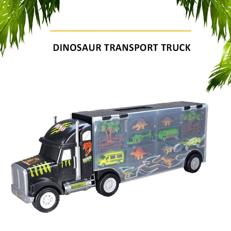Kids toy Container Truck Jurassic Dinosaur Transporter Child Car Model Toy For Children