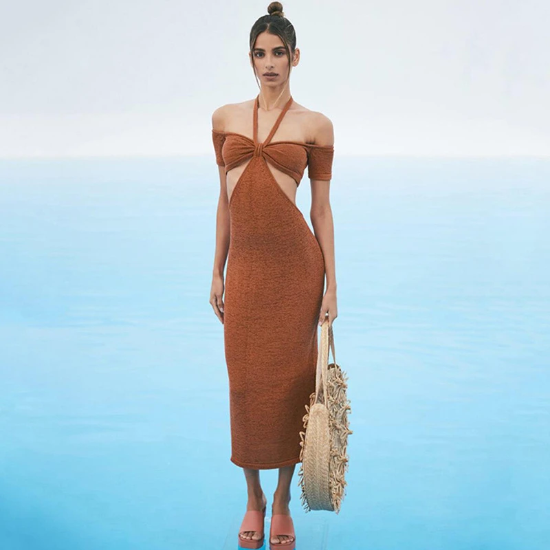 AIIOU 2021 Summer Sexy Hollow Out Backless Halter Long Dress Women Sexy Holiday Vacation Beach Maxi Dresses Nightclub Streetwear
AIIOU 2021 Summer Sexy Hollow Out Backless Halter Long Dress Women Sexy Holiday Vacation Beach Maxi Dresses Nightclub Streetwear