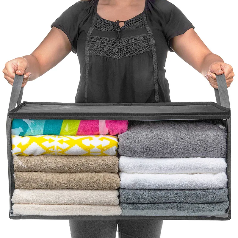 Large Capacity Non-Woven Quilt Storage Box Closet Organizer Folding Clothes Organizer Bag Dust-Proof Home Wardrobe Storage Tool
Large Capacity Non-Woven Quilt Storage Box Closet Organizer Folding Clothes Organizer Bag Dust-Proof Home Wardrobe Storage Tool