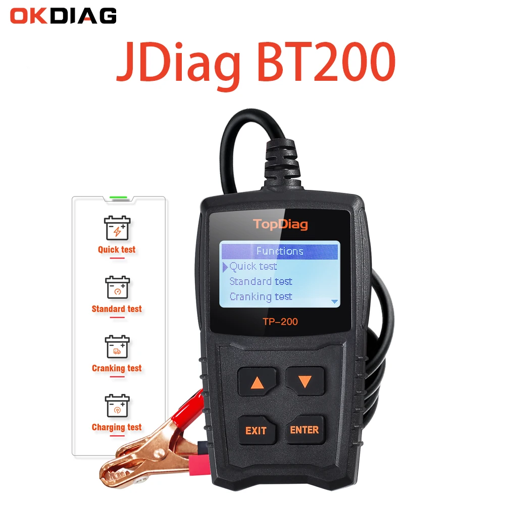 JDiag FasCheck BT200 12V Car Automotive Battery Testers 100-2000 CCA Auto Digital Analyzer Vehicle Bad Cell Diagnostic Check
JDiag FasCheck BT200 12V Car Automotive Battery Testers 100-2000 CCA Auto Digital Analyzer Vehicle Bad Cell Diagnostic Check