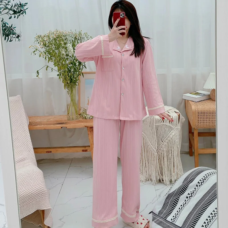Small Butterfly Pajamas Female Spring and Autumn Korean-style Long-Sleeved Cardigan Suit Cotton Sweet Tracksuit Summer Days
Small Butterfly Pajamas Female Spring and Autumn Korean-style Long-Sleeved Cardigan Suit Cotton Sweet Tracksuit Summer Days