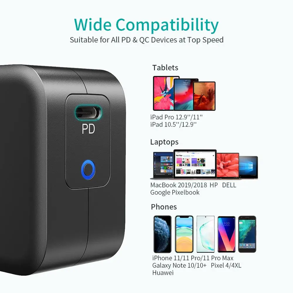 CHOETECH PD 61W GaN Charger USB type C Charger for MacBook Air iPad Pro Dell Acer Tablet Charger PD 3.0 charger for samsung S20
CHOETECH PD 61W GaN Charger USB type C Charger for MacBook Air iPad Pro Dell Acer Tablet Charger PD 3.0 charger for samsung S20