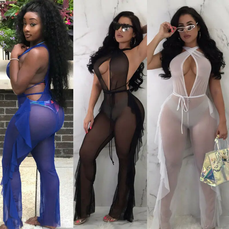 Women Sexy Transparent Mesh Jumpsuit Beachwear Bikini Cover Up See Through Sheer Mesh V Neck Sexy Overalls Rompers Free shipping
Women Sexy Transparent Mesh Jumpsuit Beachwear Bikini Cover Up See Through Sheer Mesh V Neck Sexy Overalls Rompers Free shipping