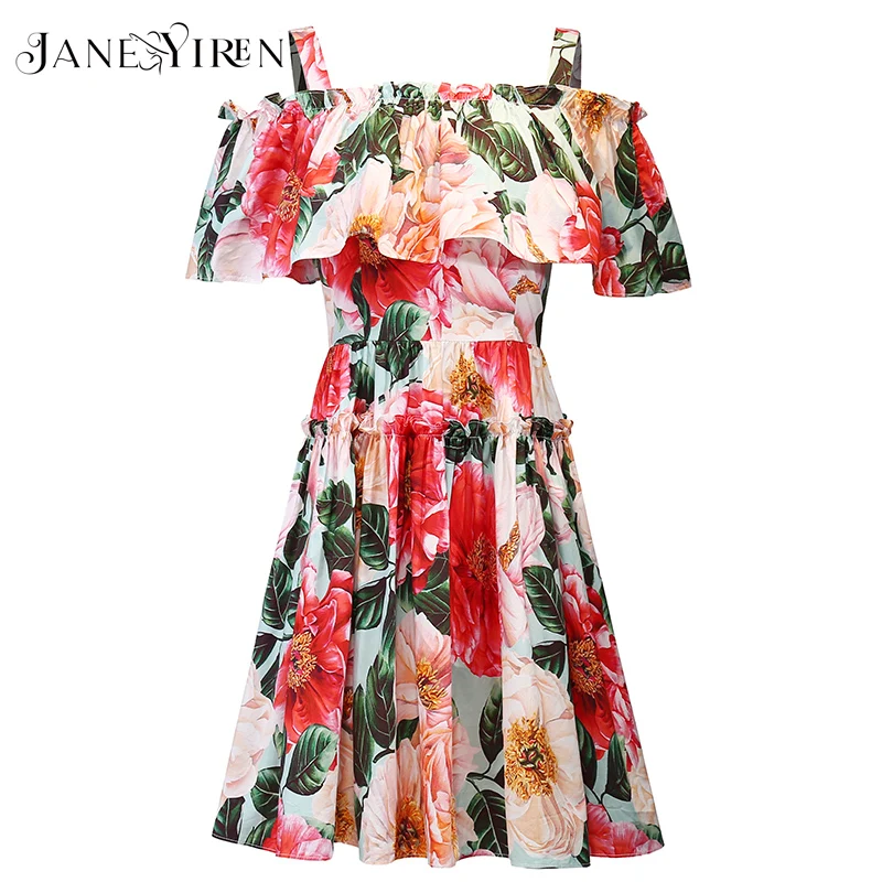 Janeyiren New 2021 Fashion Runway Summer Elegant Cotton Dress Women Spaghetti Strap Ruffles Floral print Vintage Vacation Dress
Janeyiren New 2021 Fashion Runway Summer Elegant Cotton Dress Women Spaghetti Strap Ruffles Floral print Vintage Vacation Dress