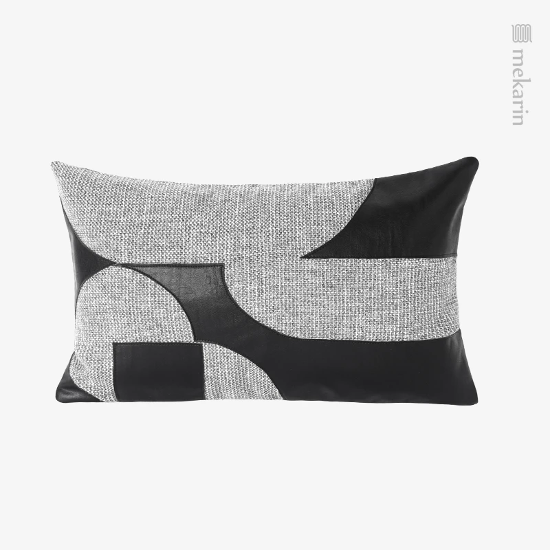 Nordic luxury model room sofa cushion black gray cotton and linen stitching leather waist pillow outdoor garden cushion bedroom
Nordic luxury model room sofa cushion black gray cotton and linen stitching leather waist pillow outdoor garden cushion bedroom