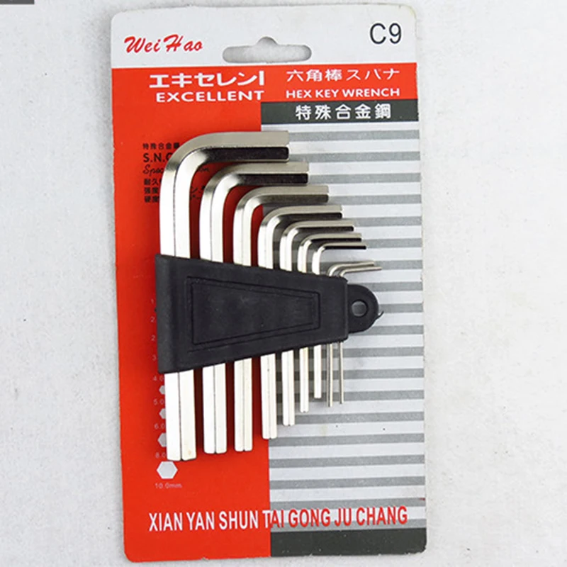 9pieces Allen Wrench Hand Tools Nickel Plated 45Medium Carbon Steel Standard Square Head Flat Head Hexagon Set Torque Wrench Set
9pieces Allen Wrench Hand Tools Nickel Plated 45Medium Carbon Steel Standard Square Head Flat Head Hexagon Set Torque Wrench Set