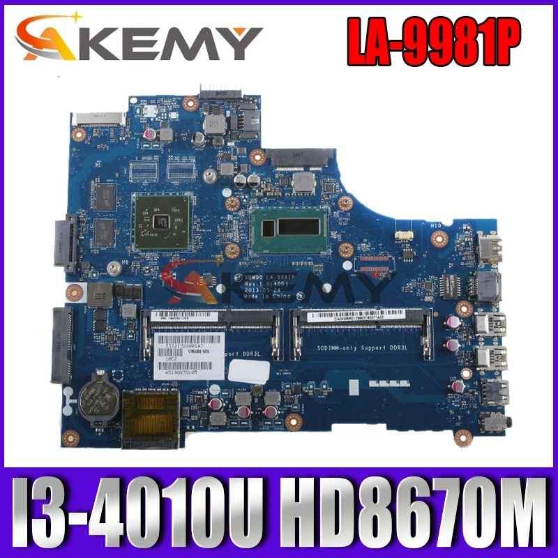 LA-9981P Laptop motherboard For DELL Inspiron 15R-3537 5537 original mainboard I3-4010U HD8670M
LA-9981P Laptop motherboard For DELL Inspiron 15R-3537 5537 original mainboard I3-4010U HD8670M