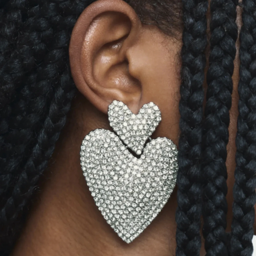Miwens ZA Shiny Heart-Shaped Pendant Earrings For Women Luxury Rhinestone Big Geometric Heart Drop Earrings Jewelry Wedding 2022
Miwens ZA Shiny Heart-Shaped Pendant Earrings For Women Luxury Rhinestone Big Geometric Heart Drop Earrings Jewelry Wedding 2022