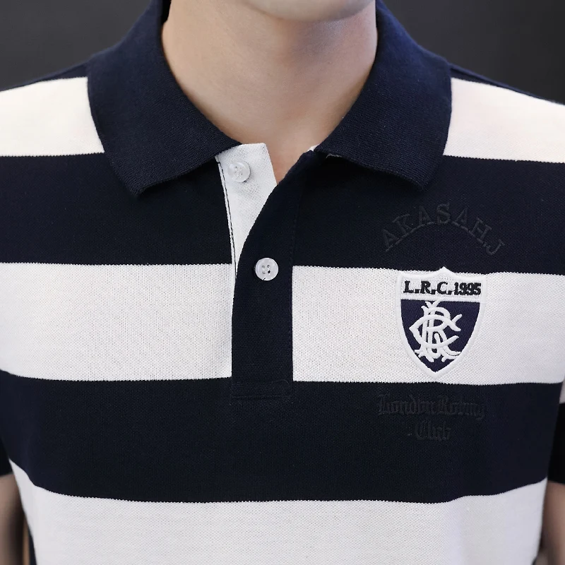 Summer Brand Polo Mens Classic Strip Polo Shirt Man Fashion Cotton Short Sleeve Shirt Comfortable Top Tees Trend Male Polo Shirt
Summer Brand Polo Mens Classic Strip Polo Shirt Man Fashion Cotton Short Sleeve Shirt Comfortable Top Tees Trend Male Polo Shirt