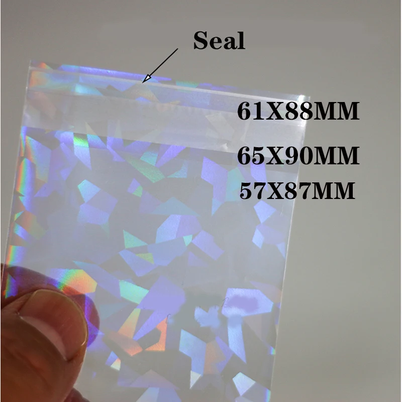 

100pcs/lot Broken Gemstone Broken Glass Laser Flashing Card Film Card Film 61X88mm/65X90mm YGO MTG VG Seal Card Sleeves