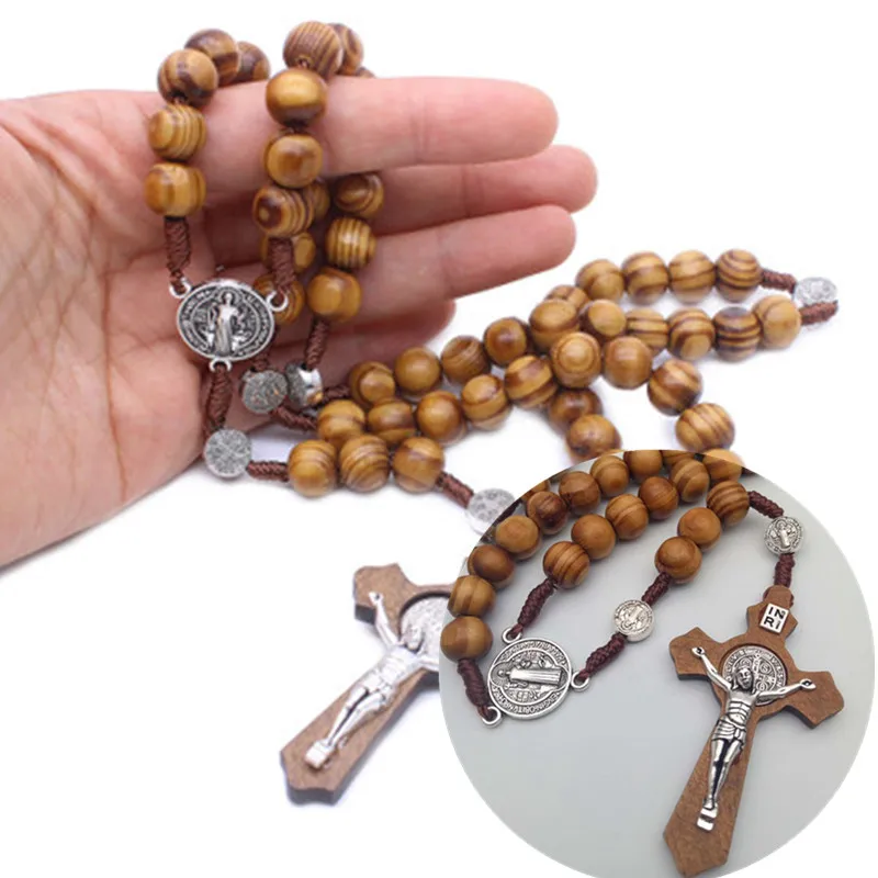 Fashion Handmade Rosary Cross Pendant Necklace Alloy Madonna Jesus Catholic With Pine Beads Jewelry Unisex Anniversary Gifts
Fashion Handmade Rosary Cross Pendant Necklace Alloy Madonna Jesus Catholic With Pine Beads Jewelry Unisex Anniversary Gifts