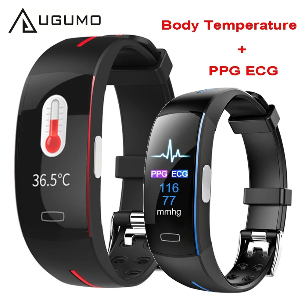 

UGUMO P3A ECG PPG smart Bracelet Heart Rate Blood Pressure Monitoring Watch Body Temperature Measure Smart watches Men Women