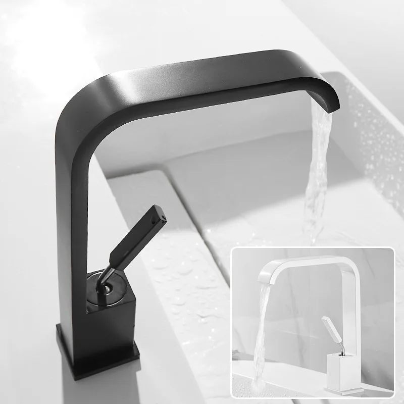 Black White Waterfall Bathroom Basin Faucet Desk Mounted Square Brass Hot Cold Mixer Toilet Sink Water Tap Kitchen Accessories
Black White Waterfall Bathroom Basin Faucet Desk Mounted Square Brass Hot Cold Mixer Toilet Sink Water Tap Kitchen Accessories