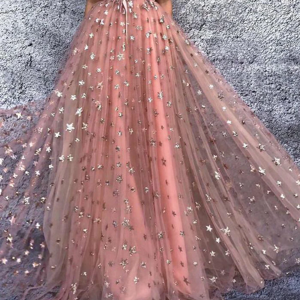 Chic A-line Evening Dresses Long Luxury 2021 Pink Long Prom Dresses Starry Night Formal Pown Gown robe de soire de mariage
Chic A-line Evening Dresses Long Luxury 2021 Pink Long Prom Dresses Starry Night Formal Pown Gown robe de soire de mariage