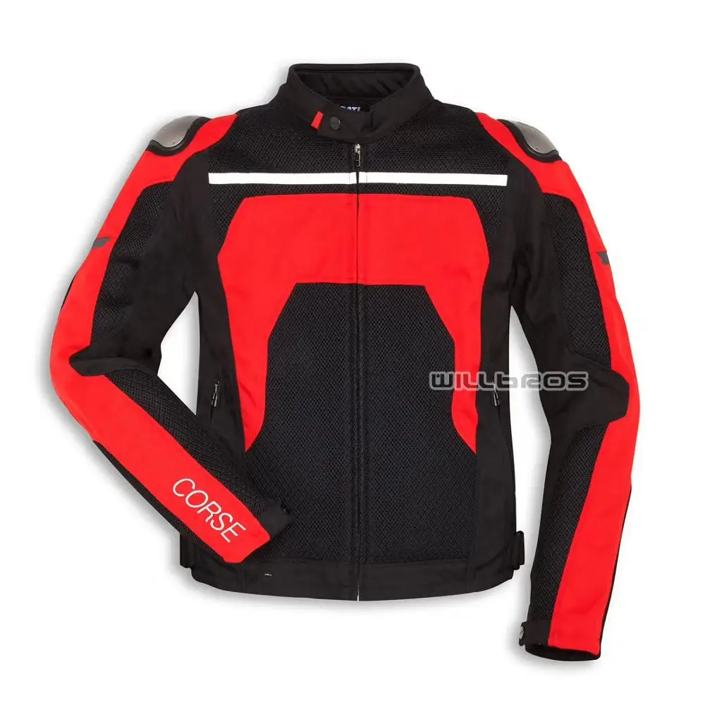 

Мотоциклетная летняя сетчатая текстильная куртка Ducati, мотоциклетный гоночный костюм для езды, черный, красный, локомотивный костюм
