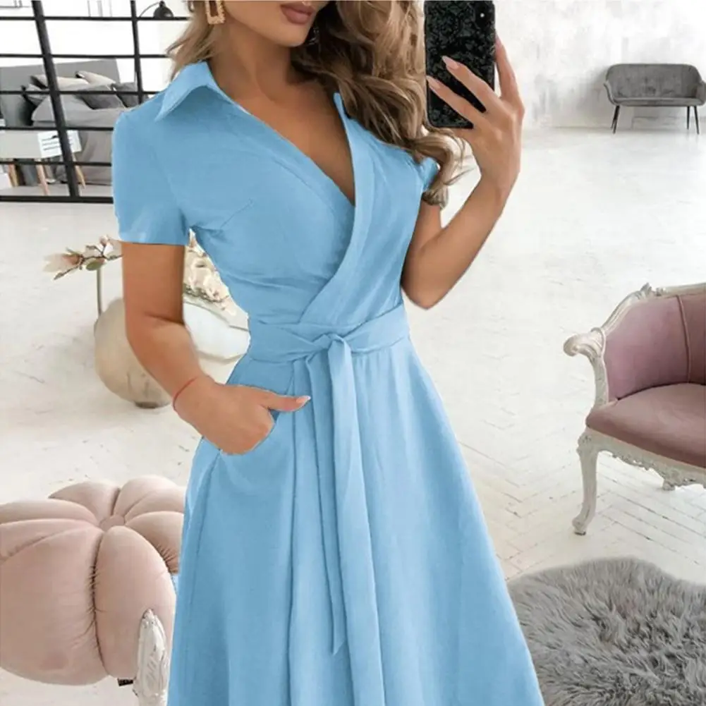 Women V Neck Ladies Elegant Dresses Fashion Casual Shirt Short Color Female Dress Print Solid Waist Clothing Long Sleeve Sl A8F3 
Women V Neck Ladies Elegant Dresses Fashion Casual Shirt Short Color Female Dress Print Solid Waist Clothing Long Sleeve Sl A8F3