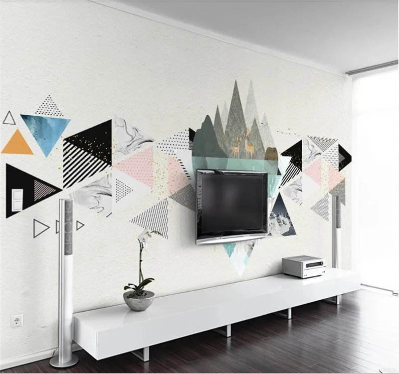 Custom wallpaper Nordic modern minimalist personality geometric elk TV background wall-high-end waterproof material
Custom wallpaper Nordic modern minimalist personality geometric elk TV background wall-high-end waterproof material