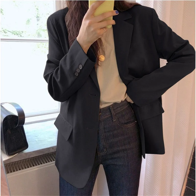 GOOHOJIO 2020 New Single-breasted Vintage Blazers Women Autumn Pocket Blazer Women Jackets Solid Color Oversized Ladies Coats
GOOHOJIO 2020 New Single-breasted Vintage Blazers Women Autumn Pocket Blazer Women Jackets Solid Color Oversized Ladies Coats