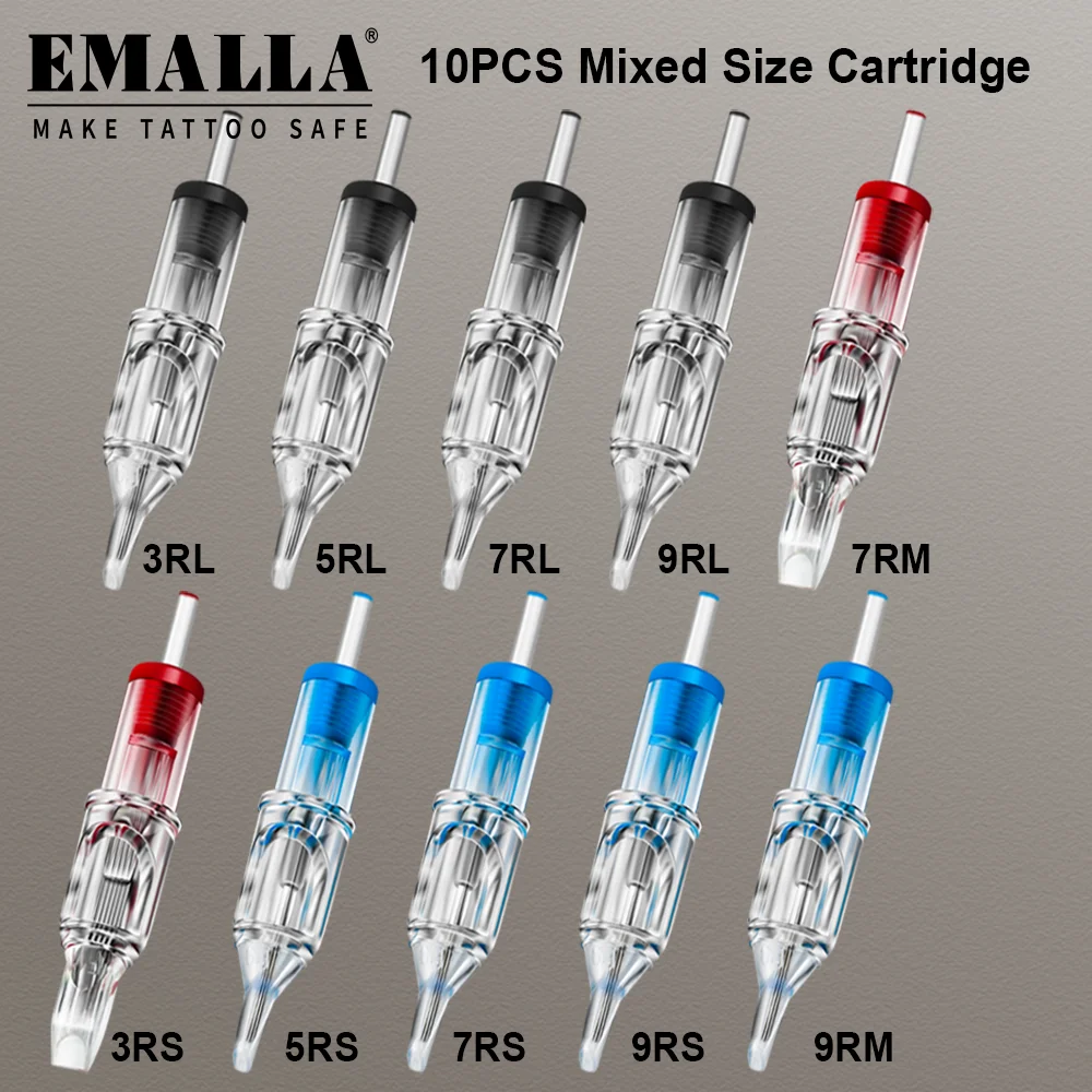 EMALLA Tattoo Cartridge Needles 10pcs Mixed Sterilize Tattoo Needle 3/5/7/9RL 3/5/7/9RS 7/9RM Size for Cartridge Tattoo Supplies
EMALLA Tattoo Cartridge Needles 10pcs Mixed Sterilize Tattoo Needle 3/5/7/9RL 3/5/7/9RS 7/9RM Size for Cartridge Tattoo Supplies