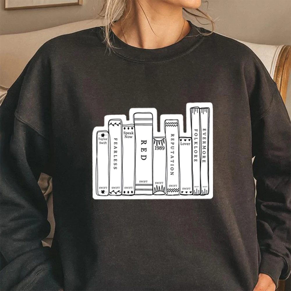 Свитшот Тэйлор свитшот с альбомами в виде рубашки для книг черно-белый пуловер