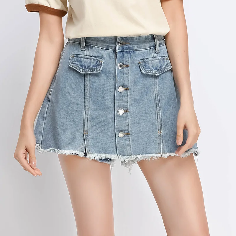 Denim Skirt Women Summer High Waist Rough Edges Cotton Shorts Skirts Chic Skirts
Denim Skirt Women Summer High Waist Rough Edges Cotton Shorts Skirts Chic Skirts